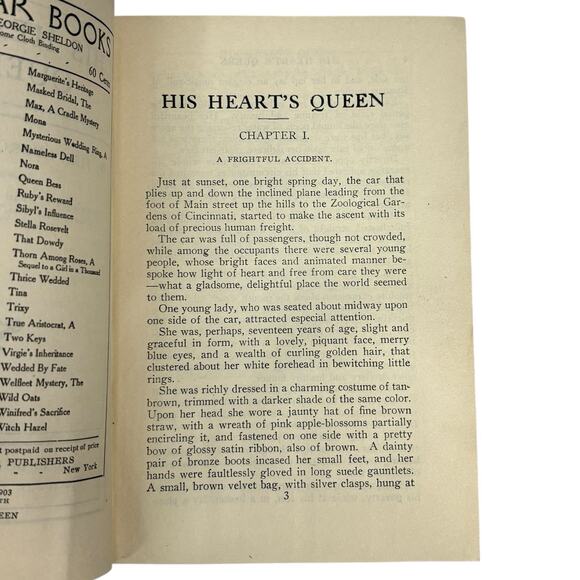 VTG 1903 "His Heart's Queen" By Mrs Georgie Sheldon A. L. Burt PUB CO Romance HC - Picture 12 of 16